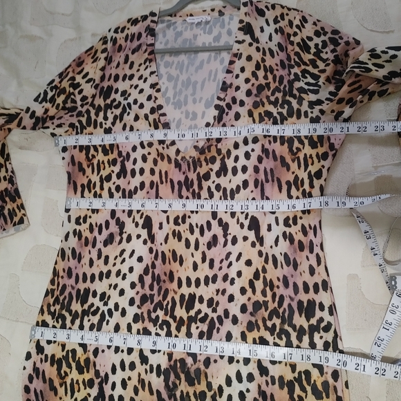 Good American Cheetah Mesh Midi Dress Size 2XL (5) - Picture 13 of 14